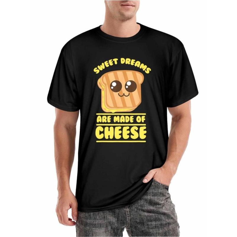 SWEET DREAMS ARE MADE OF CHEESE T-Shirt for Men Women, Funny Unsex Street Style Short Sleeve Tee, Comfort Fit Men's Tee, Crew Neck Tee, Casual Wear, Autumn Season Fashion Made in USA