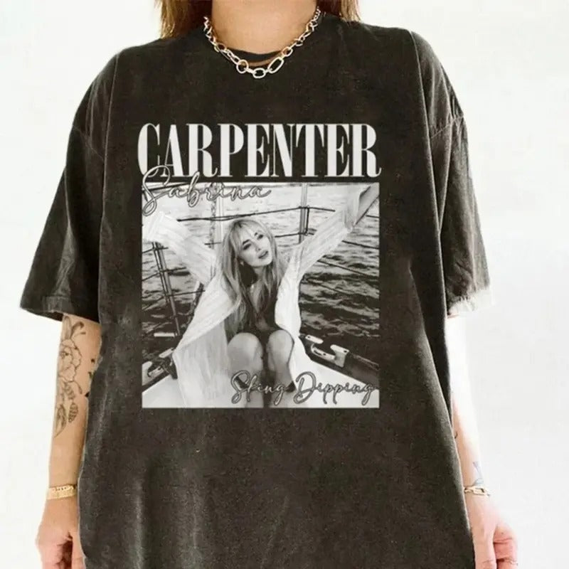 Sabrina 2024 Tour Retro T-shirt, Emails Tour Concert Outfit, Carpenter Graphic Shirt, Trendy Shirt For 2024 Gift For Men Women