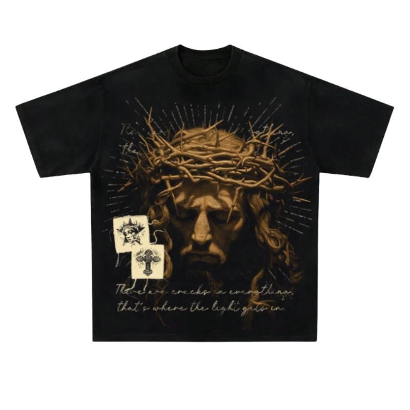 Saint Vintage Y2K Graphic Tee, Jesus Saves Y2K Tee - Retro Faith Aesthetic, Crew Neck, Casual T-Shirt for Men & Women, Crewneck Design