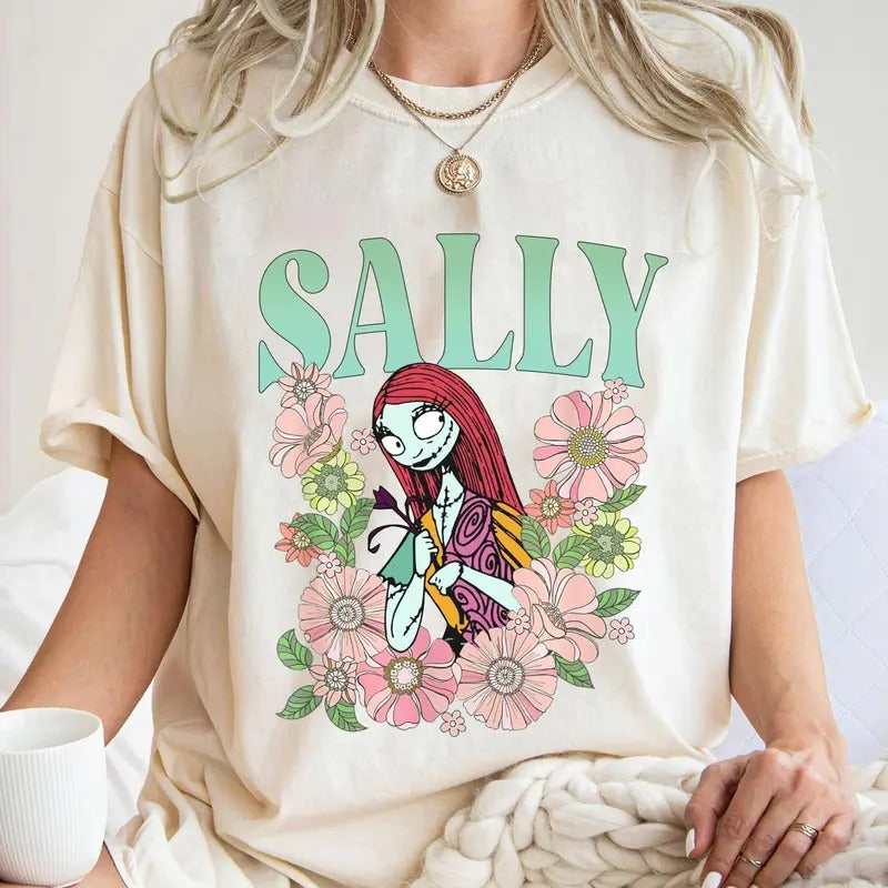 Sally Floral Retro Shirts, Cartoon T-Shirts, Family Vacation Shirts, The Nightmare Before Christmas Shirts, Trip 2024 Sweatshirt, Vacation Gift Ideas for Men Women, Gift for Birthday