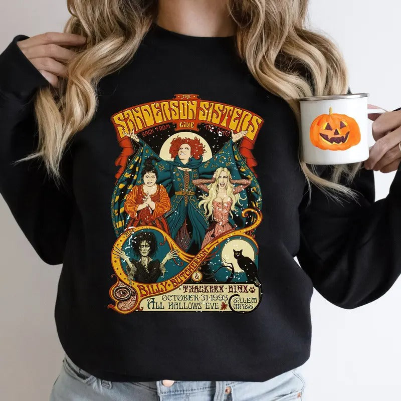 Sanderson Sisters Sweatshirt, Retro Hocus Pocus Shirt, 90s Halloween Movie Shirt, Witch Sisters Shirt, Halloween Shirt