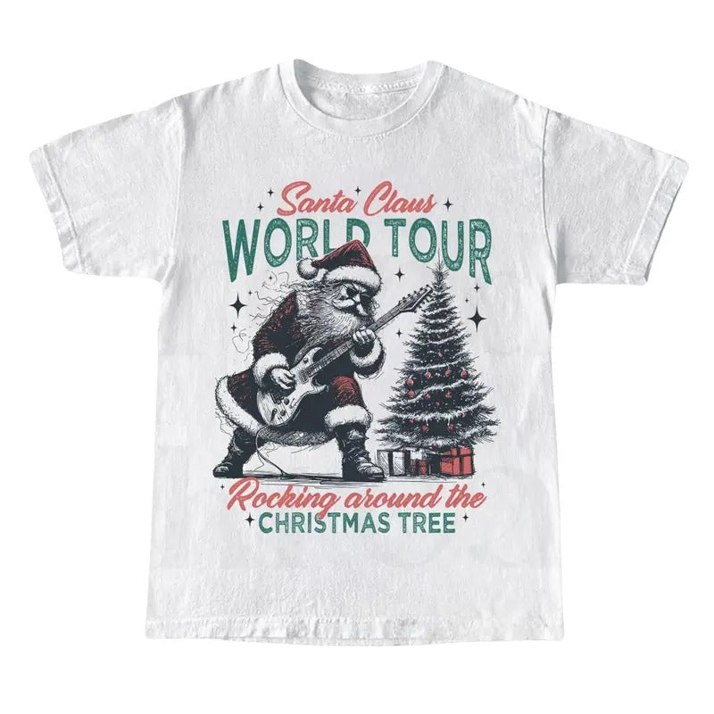 Santa Claus World Tour Christmas Shirt, Rocking Around The Christmas Tree