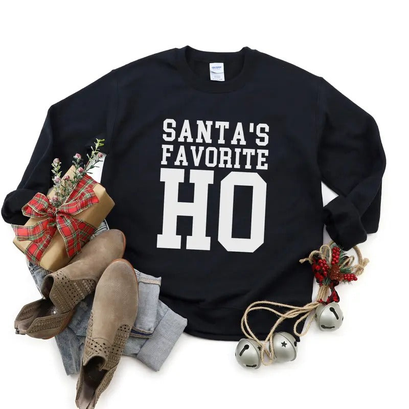 Santa's Favorite Ho Sweatshirt, Funny Santa Sweatshirt, Best Friend Gift, Holiday Shirt Casual Classic cute santa