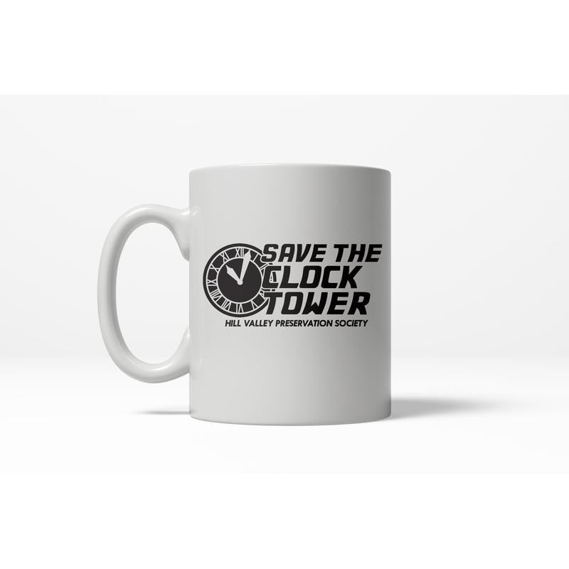 Save The Clocktower Funny Vintage Film Ceramic Coffee Drinking Mug - 11oz Funny Coffee Mugs Ceramic Printed Drinkware Cup