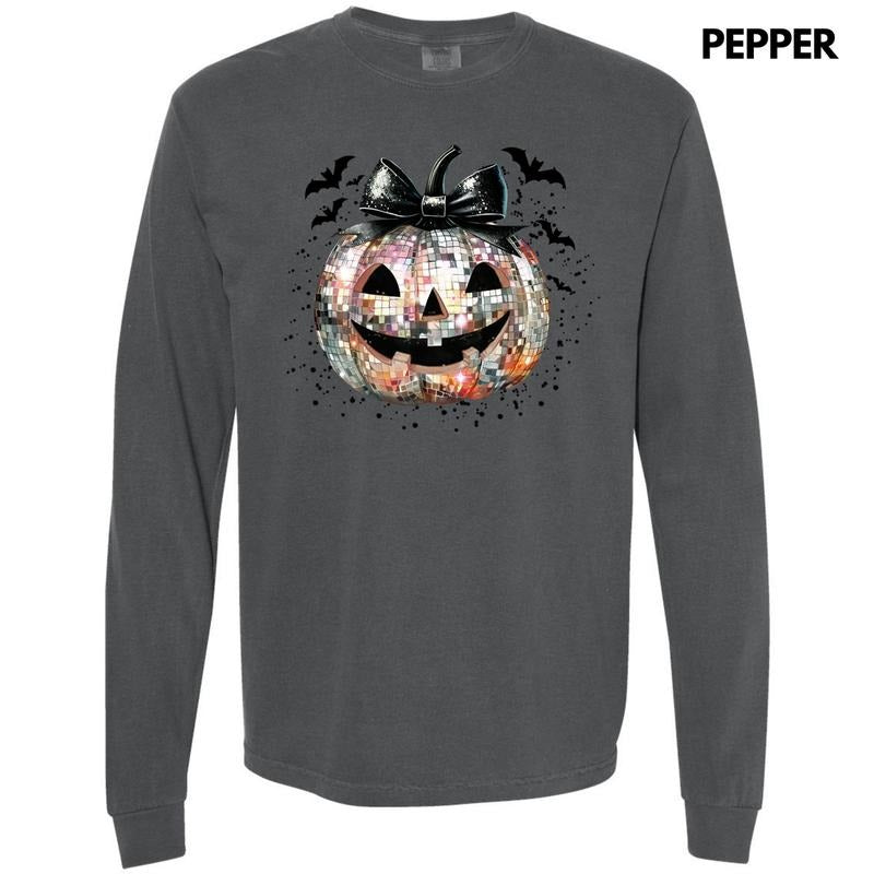 Scary Disco Jack O Lantern Long Sleeve Comfort Colors T-Shirt 'NLB'