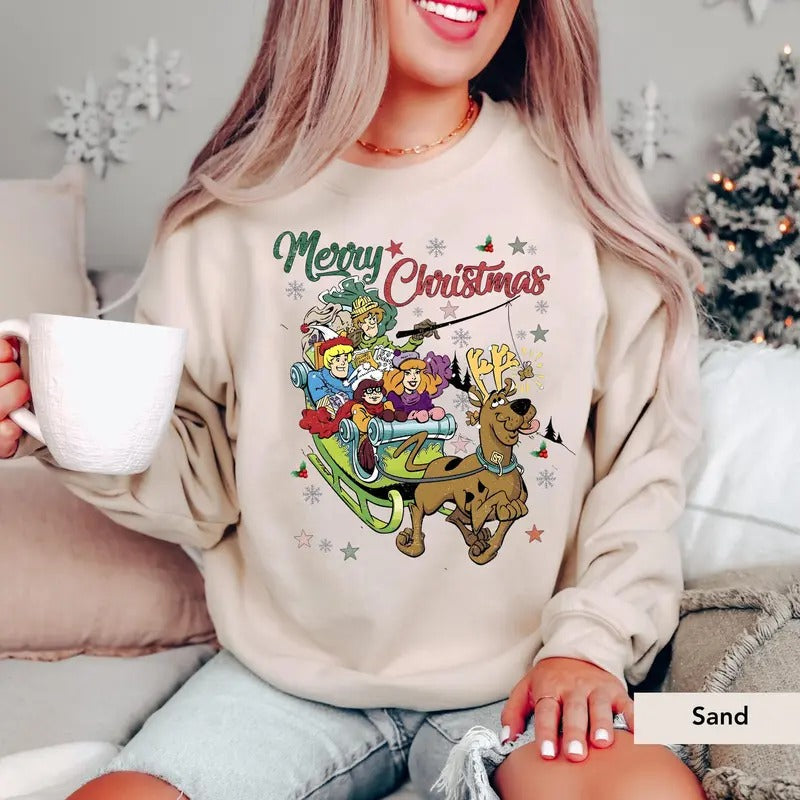 Scooby Doo Christmas Sweatshirt, Retro Scooby Sweatshirt, Scooby Doo Christmas Shirts, Christmas Sweatshirt