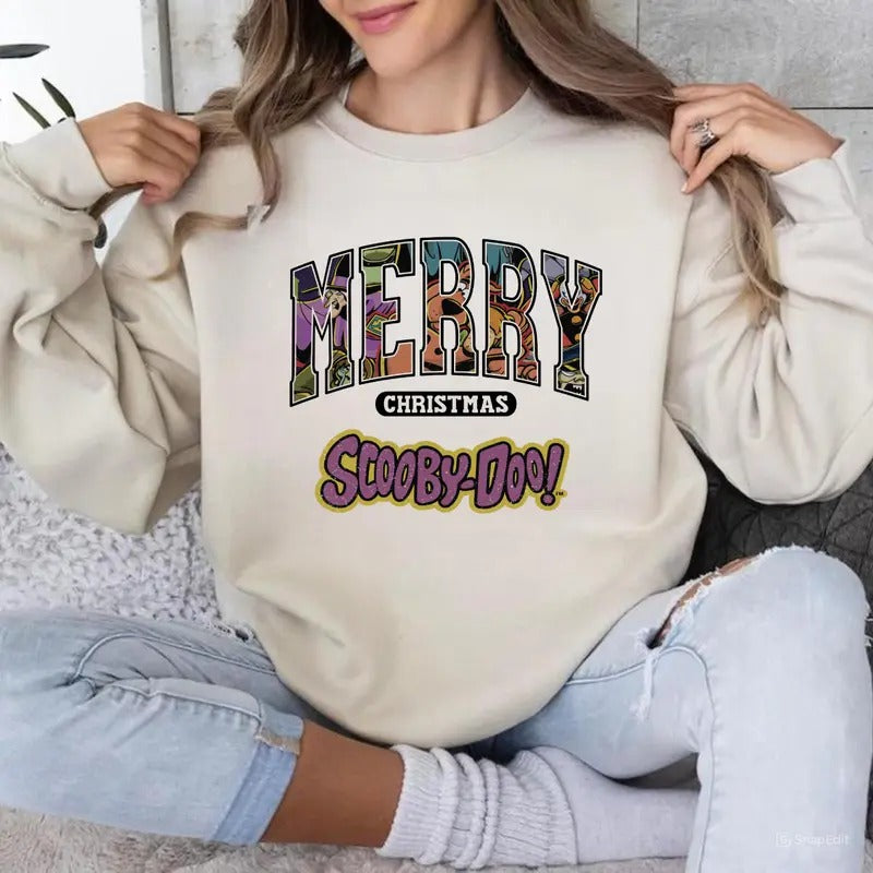 Scooby Doo Merry Christmas 90s Movies Sweatshirt, Retro Christmas Movies Sweatshirt, Vintage Christmas Sweatshirt, Gift For Men, For Women