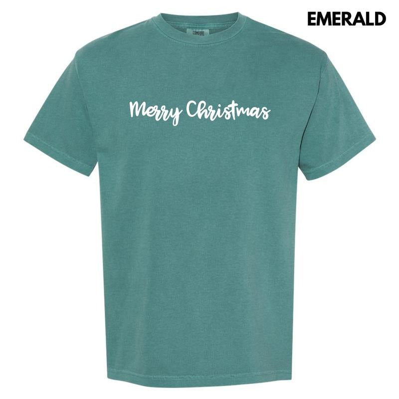 Script Merry Christmas Comfort Colors T-Shirt 'NLB'