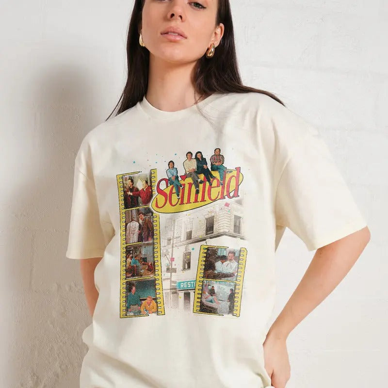 Seinfeld Scenes T-Shirt, Vintage Bootleg, Vintage Shirt, Funny Shirt, Retro Streetwear Shirt, Gifts Suitable for Men & Women Casual Comfort