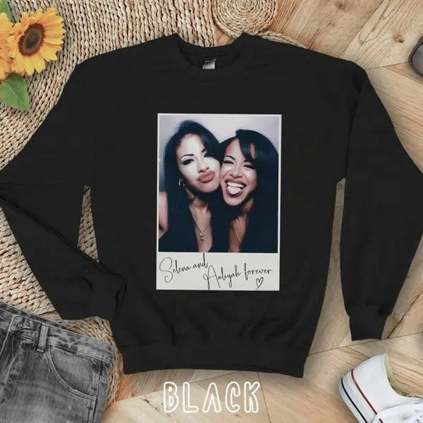 Selena Sweatshirt Aaliyah Sweatshirt Selena Quintanilla Aaliyah Haughton Sweatshirt Angel Sweater 90s Pop Star Hip Hop Tejano Retro Polaroid