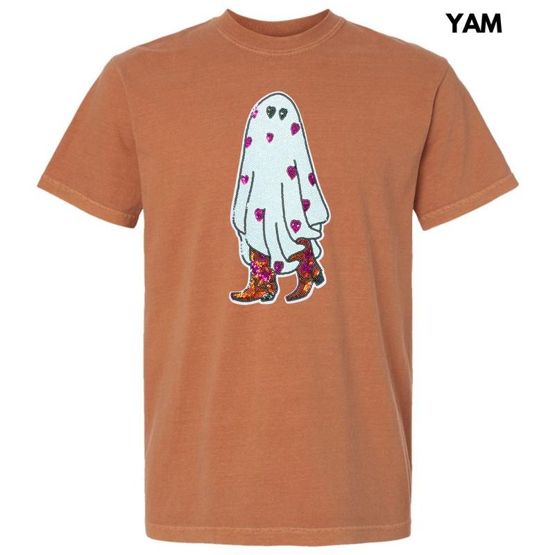 Sequin Cowgirl Ghost Patch Comfort Colors T-Shirt