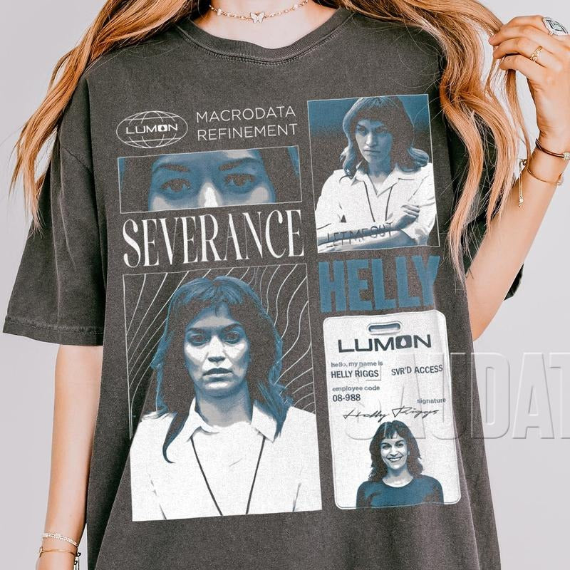 Severance Helly R Shirt, Severance Graphic Tee, Vintage Style Tee, Gift for TV Lovers, Lumon, Macrodata Refinement tee