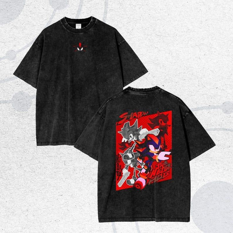 Shadow the Hedgehog Anime T-Shirt - Oversize Tee, The Hedgehog, Shadow the Hedgehog, Perfect Gift for Himstyle{n002}2