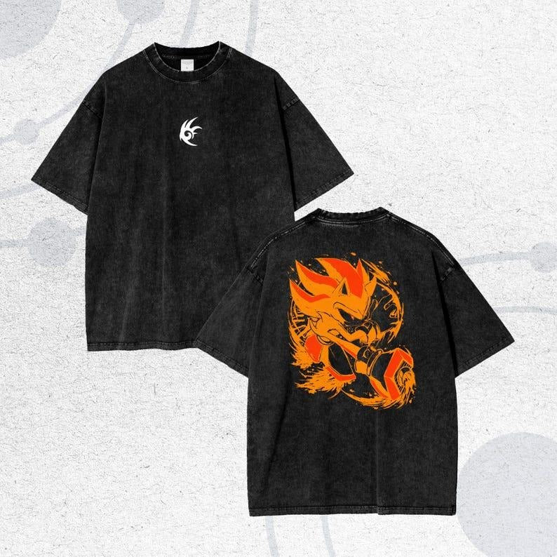 Shadow the Hedgehog Anime T-Shirt - Oversize Tee, The Hedgehog, Shadow the Hedgehog, Perfect Gift for Himstyle{n002}22