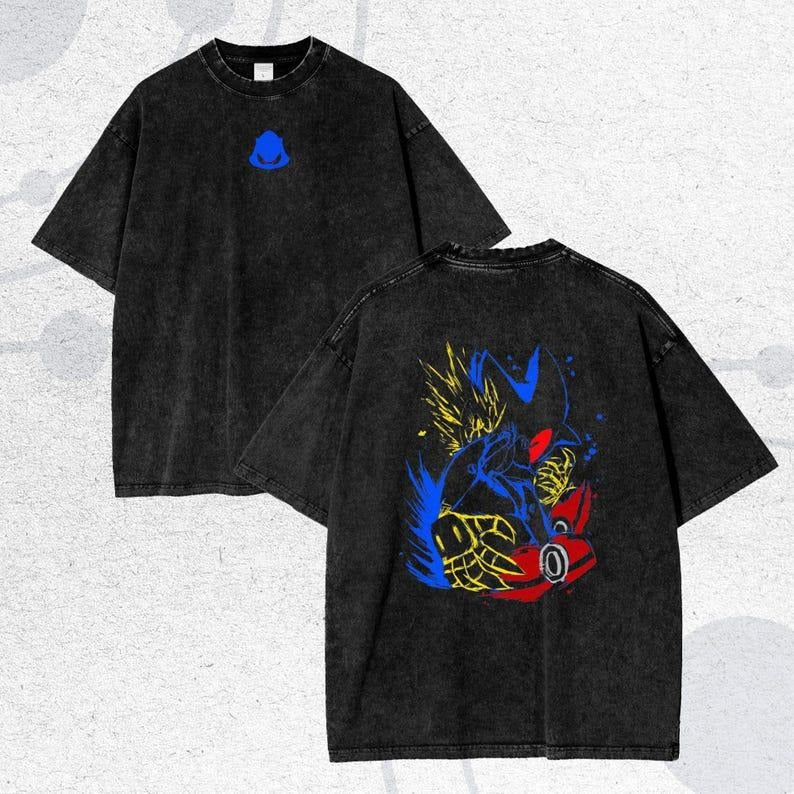 Shadow the Hedgehog Anime T-Shirt - Oversize Tee, The Hedgehog, Shadow the Hedgehog, Perfect Gift for Himstyle{n002}30