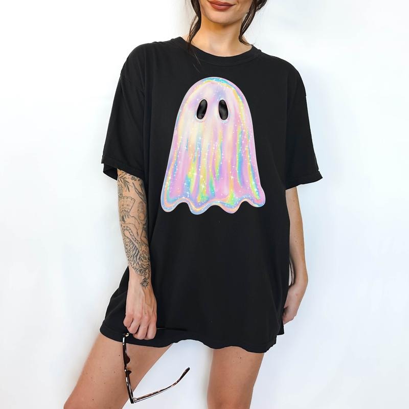 Shimmering Ghost - T-Shirt, Unisex T-Shirt, Funny Tee, Comfortable Shirt, Hallowen Theme