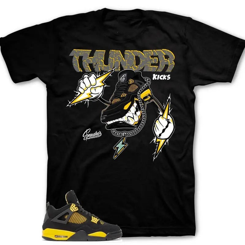 Shirt To Match Jordan 4 Thunder Tour Yellow Shoes - Fly kicks Tees Breathable Fabric 3000 BC clothes Menswear Top