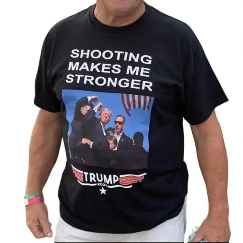 "Shooting Make Me Stronger, D0nald Trum Political Shirt, Make America Great Again, Trum Trending Shirt, Trum Election 2024 TShirt " Menswear Top