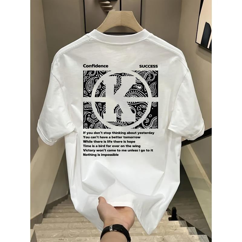 Short Sleeve Summer Loose Cotton American T-shirt Men Trendy Brands Trendy Half Sleeve Shirt