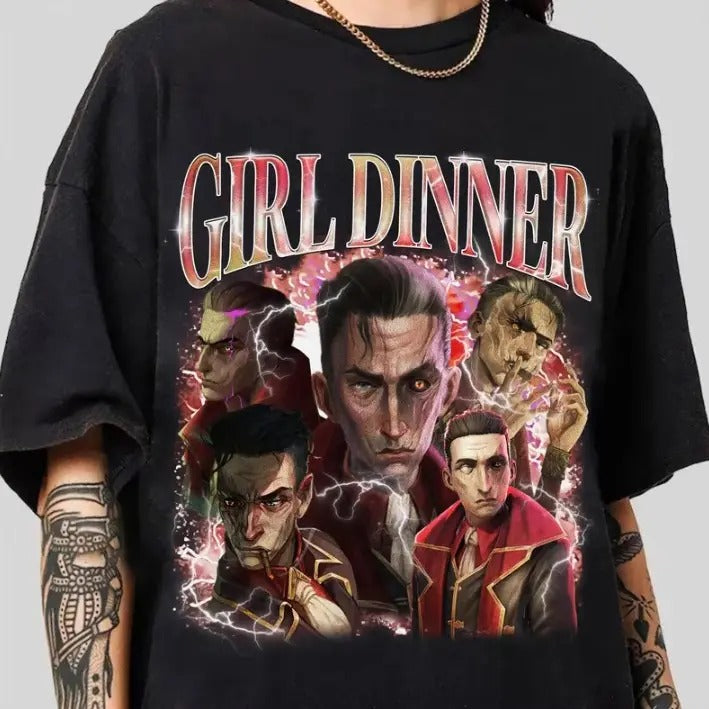 Silco Arcane T-Shirt, Anime Apparel fanmerch, lol Merchandise Girl Dinner Shirt