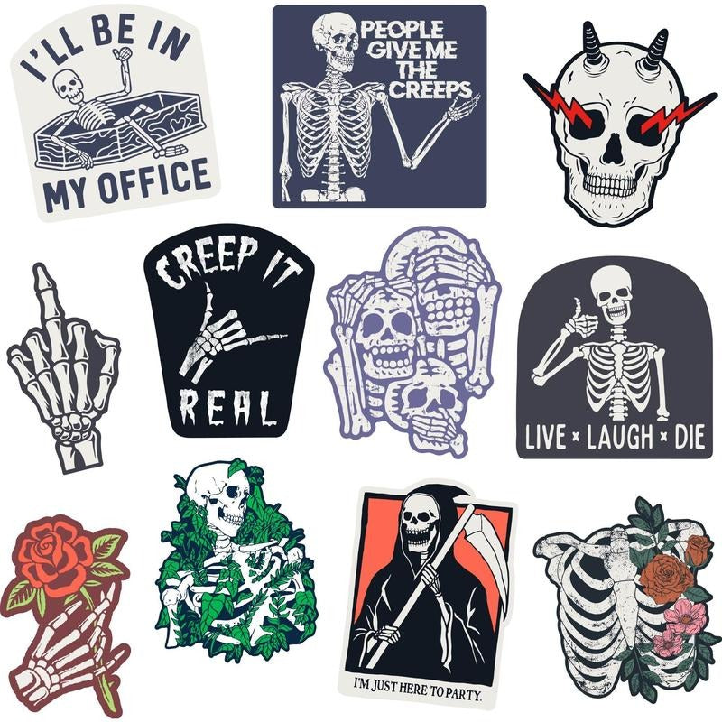 Skeleton Sticker Extra Large Stickers for Adults Funny Adhesives with Memes Halloween Funny Sarcastic Multi