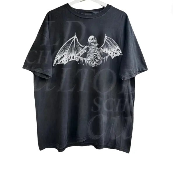 Skeleton With Wings Ripping Rib Cage Vintage 90s Graphic T-Shirt, Rib Cage Shirt, Retro Skeleton Tee, 90s Skull Shirt, Y2k Skull Tee, Unisex T-Shirt, Gift For Men Women Menswear Top Streetwear
