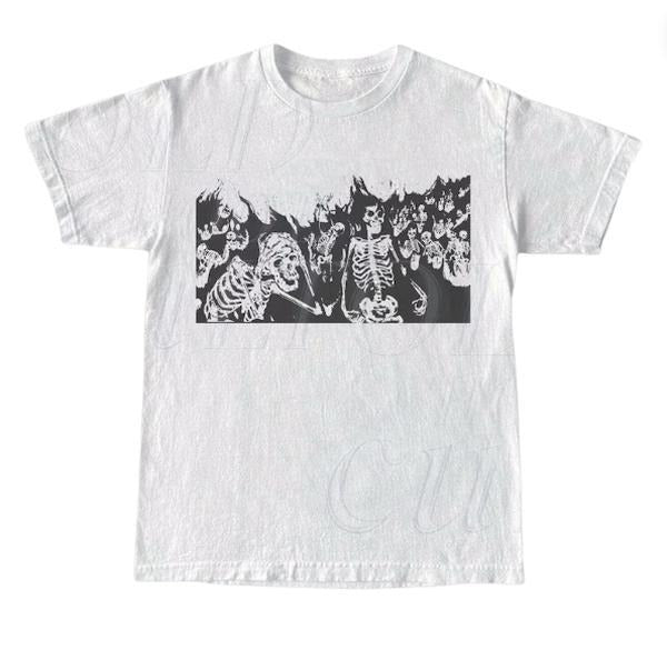 Skeletons On Fire Vintage 90s Graphic T-Shirt, Burning Skeleton Y2k Shirt, Retro Skeleton Grunge Tee, 90s Skull Shirt, Gothic Grunge Tee