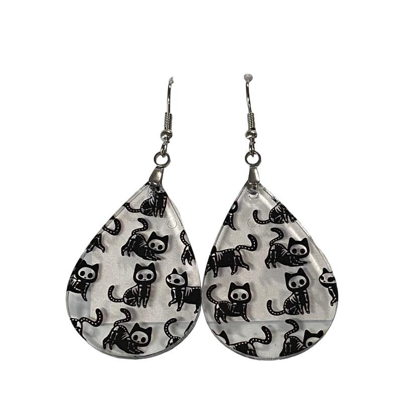 Skelli Cat Teardrop Earring