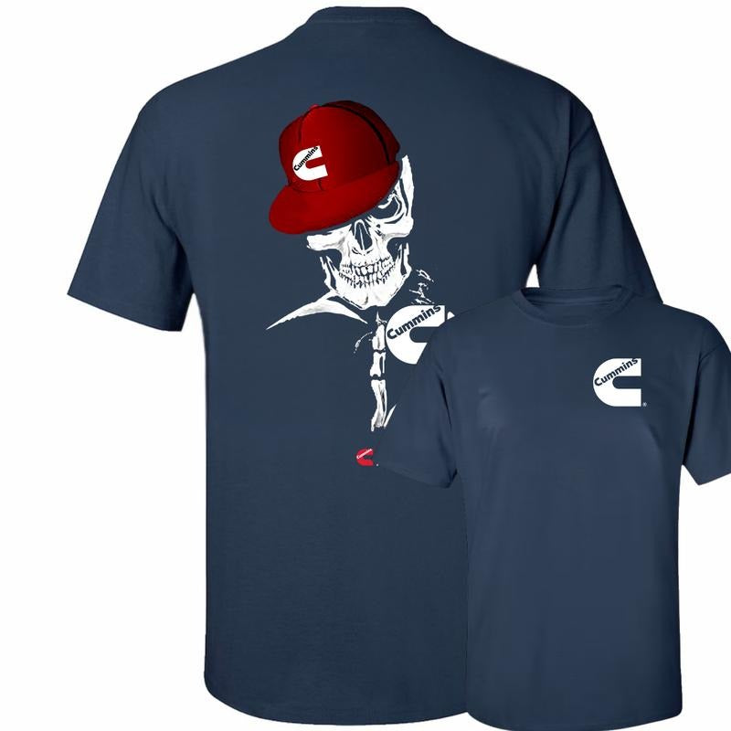 Skull Hat Dad Shirt with Diesel Vibe, Badass Graphic Tee for Men, Great Father's Dad Gifts Ideas, Rugged Truck Style for Father's Day Gifts 2025