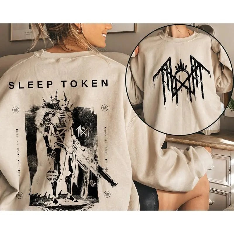 Sleep Token Double Sides Shirt, Reaper Angel TShirt, Vintage Rock Band Hoodie, Sleep Token Tour Merch, Gifts For Sport
