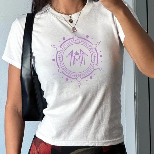 Sleep Token Even in Arcadia Album Flamingo Baby Tee, Croptop Made Of Bella Canvas Fabric, Even in Arcadia Flamingo Emblem Shirt