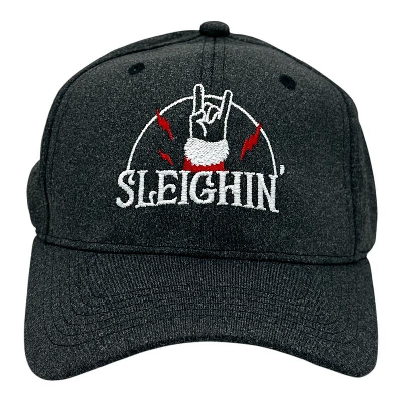 Sleighin Hat Funny Sarcastic Santa Claus Christmas Graphic Novelty Cap Funny Hats Christmas Funny Sarcastic Novelty Caps for Men Black - Standard
