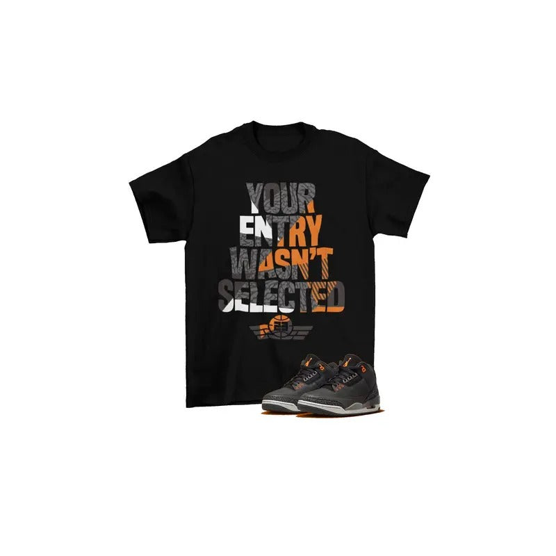 Sneaker Raffle Shirt Black to Match Jordan 3 Retro Fear CT8532-080 Cotton Casual Crew Neck Slim-fitting Plain Floral Striped Black Classic Menswear 3000 BC clothes