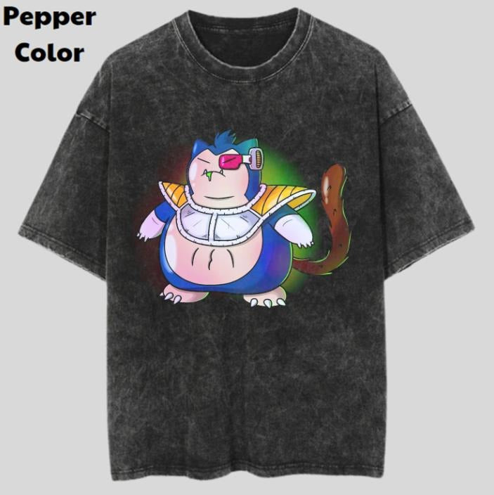 Snorlax Vintage Tee, Snorlax Vegeta T-Shirt, Pokemon Graphic Tees, Unisex Anime Shirt, Menswear Womenswear Streetwear