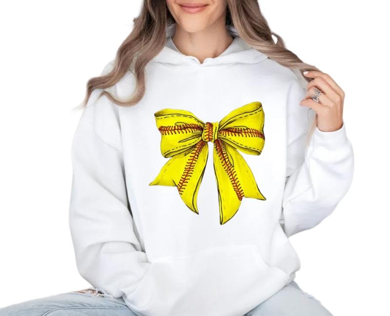 Softball Shirt, Coquette Softball Sweatshirt, Softball Bow Shirt, Softball Mom Shirt, Game Day Shirt, Fall Sports Gift, Unisex Crewneck Pullover Tee, Classic Streetwear