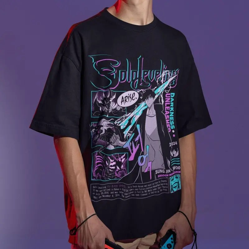 Solo Leveling Shirt, Sung Jinwoo Shirt, Anime Graphic Tees, Anime Shirt, Gift For Him, Gift For Her, Unisex Shirt, Anime Gifts