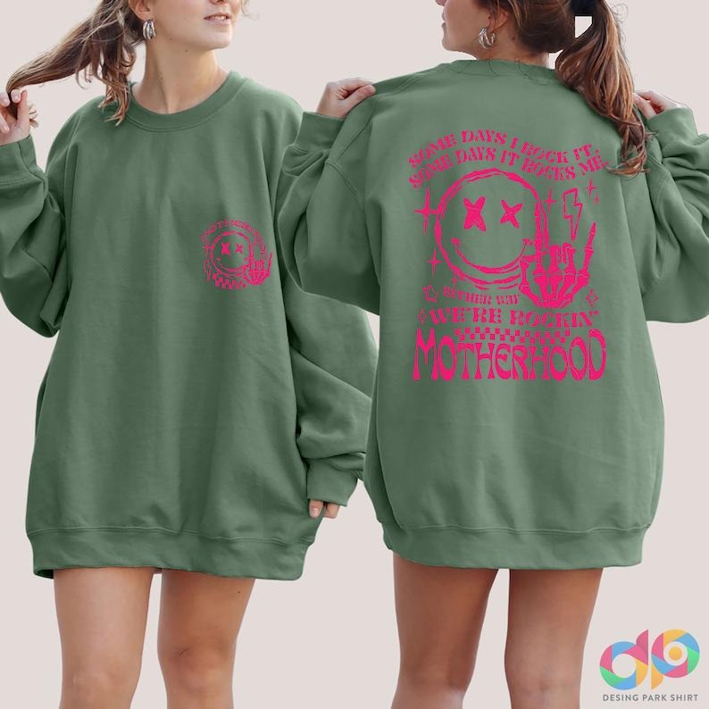 Some Days I Rock it Some Days it Rocks Me Sweatshirt, Retro Motherhood, Sarcastic Mom Quotes, Skeleton Mom Hoodie, Mothers Day T-shirt, sweater and Hoodie