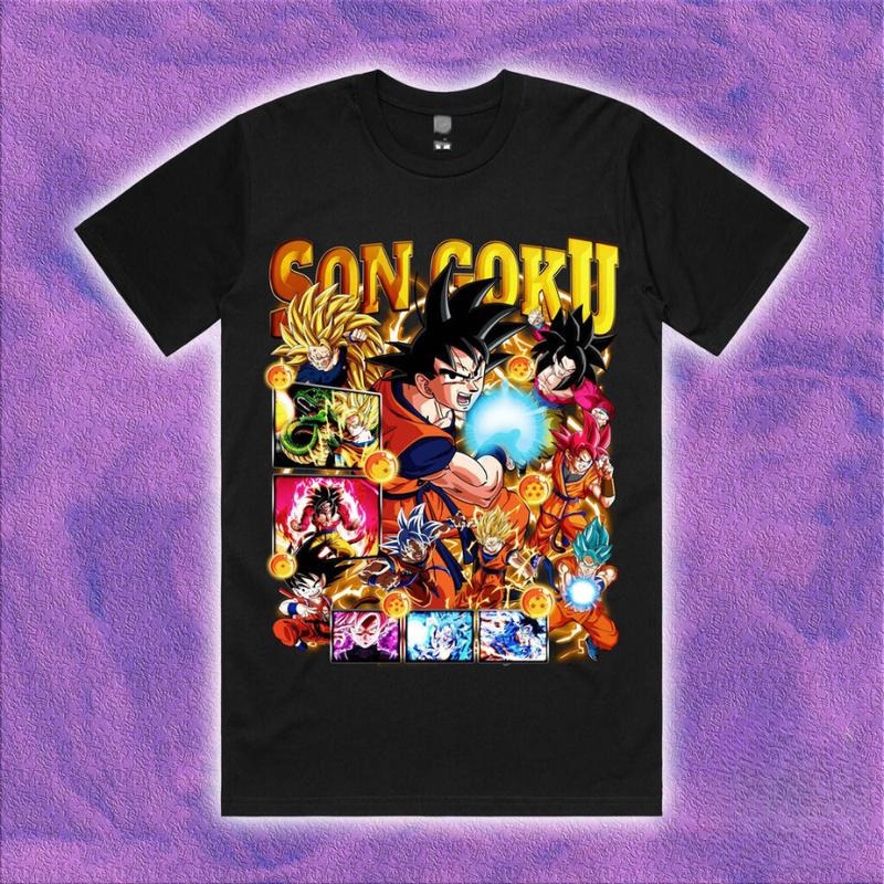 Son Goku Super Saiyan Evolution T-Shirt, Dragon Ball Z Epic Moments Graphic Tee, Anime Fan Merch, Perfect Gift for DBZ Lovers