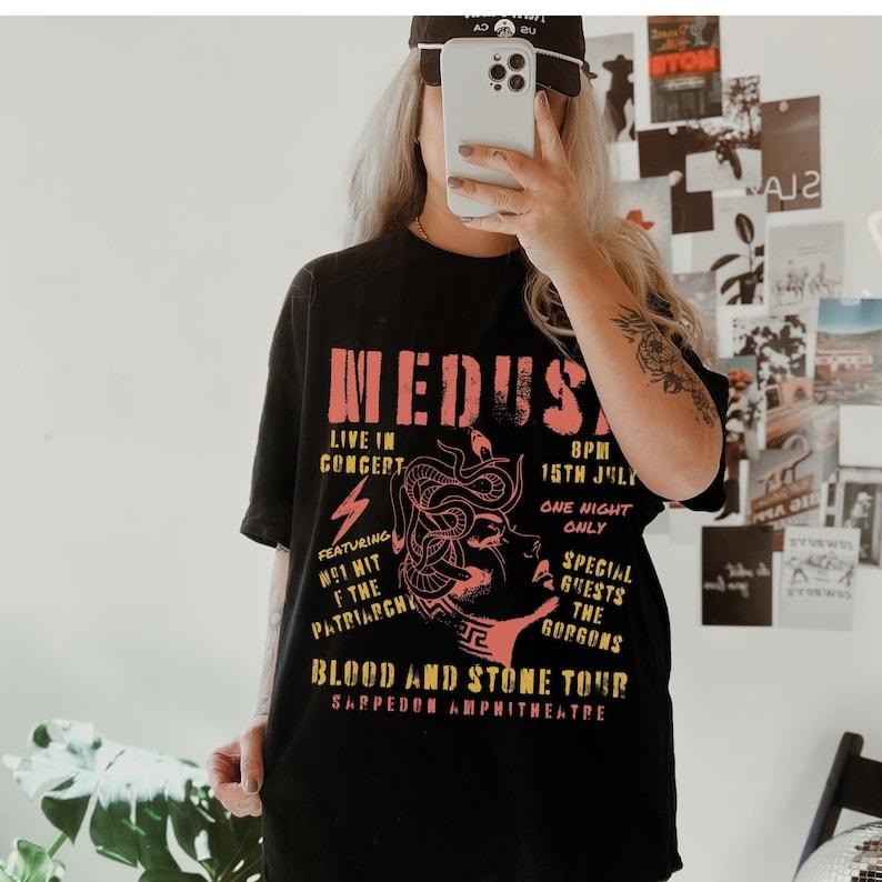 Sonia Samra Medusa Vintage Band T-shirt, Fck The Patriarchy Sweatshirt, Political Merch Social Justice Hoodie, Unisex Graphic Tee, Smooth Fabric, Aesthetic Streetwear Vibe