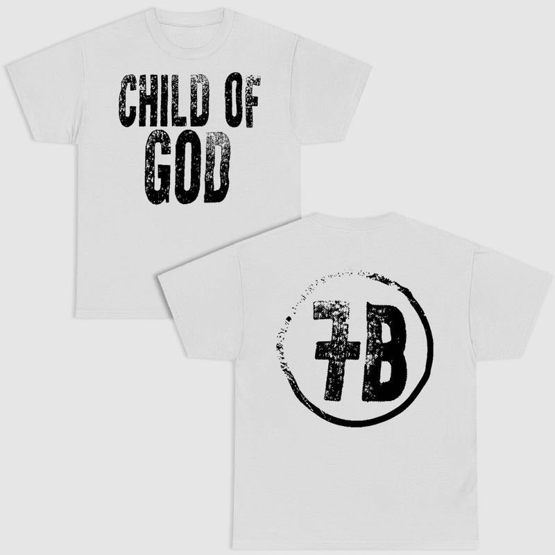 Sopula Vintage Child Of God Graphic Cotton White Short Sleeve T-Shirt