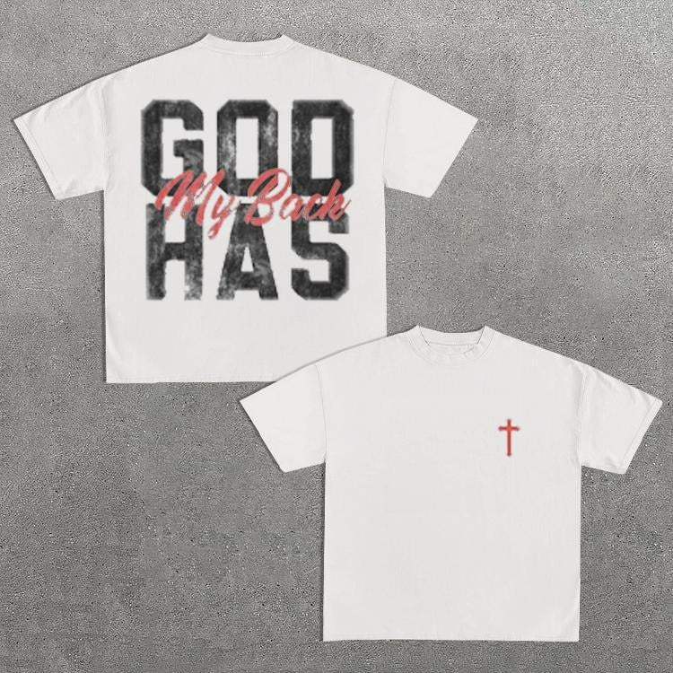 Sopula Vintage God Has My Back Graphic Cotton T-Shirt