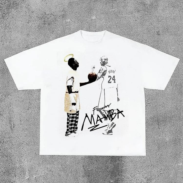 Sopula Vintage Mamba Forever Graphic Cotton White Short Sleeve T-Shirt