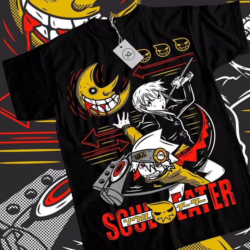 Soul Eater T-Shirt Death the Kid Japanese Anime Manga Black Star Shirt All Size
