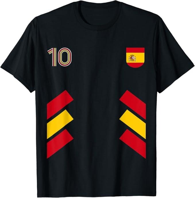 Spain Shirts, Soccer Spain Flag T-Shirt Cotton Fashion Casual Classic