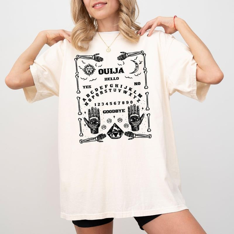 Spirit Board, Skeleton, Spooky, Ghost, Funny, Witch, Aesthetic, Meme, Halloween, Costume, Tshirt, Women's, Comfort Colors Tee, Spooky, Tshirt, Witch, Pumpkin, Ghost, Skeleton