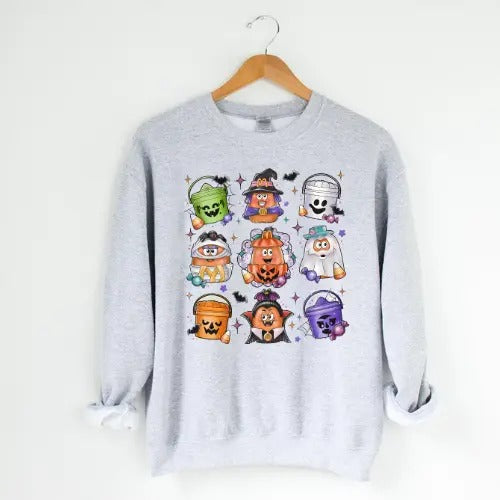 Spooky Nostalgia Halloween Sweatshirt - Unisex Crewneck Sweatshirt for Men and Women - Pullover, Womenswear