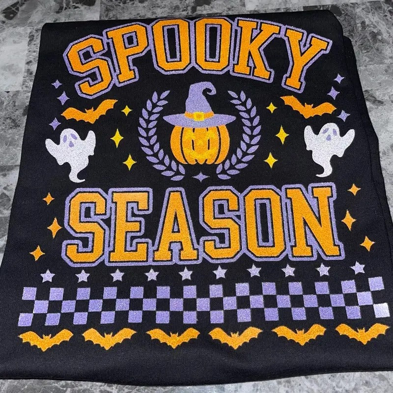Spooky Season Glitter Fleece Crewneck