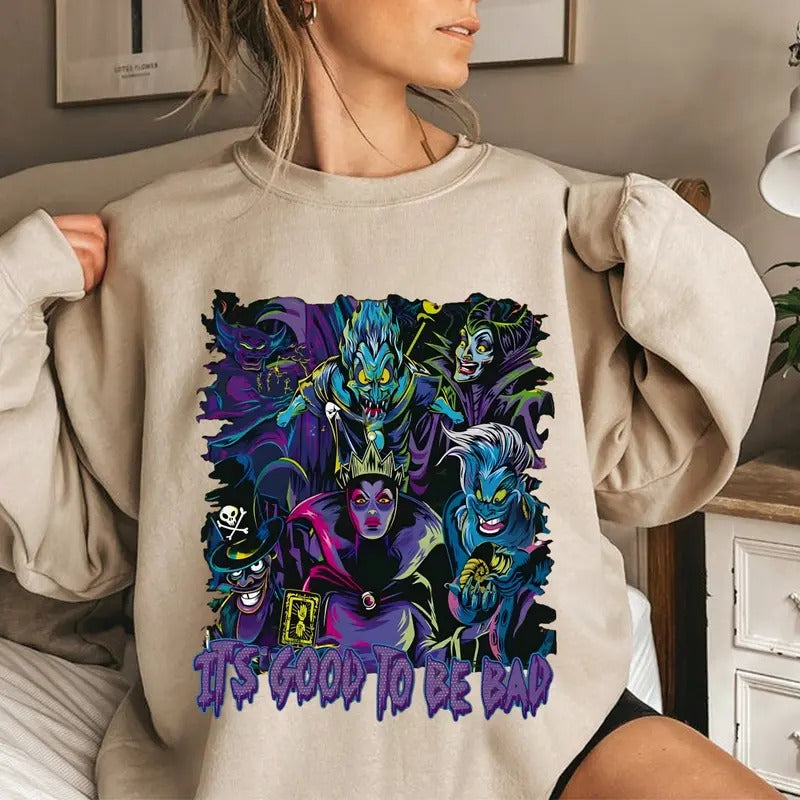 Spooky Villains Shirt, It's Good To Be Bad T-shirt, Evil Queen Sweatshirt, Bad Witches Club Shirt, Retro Halloween Night Shirt