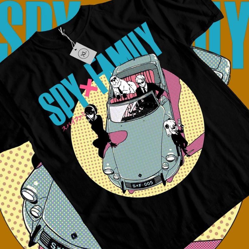 Spy X Family Anime T-Shirt & Sweatshirt, Loid Yor Anya Bond With Car Graphic Tee, Anime Manga Lover Gifts Ball Cotton