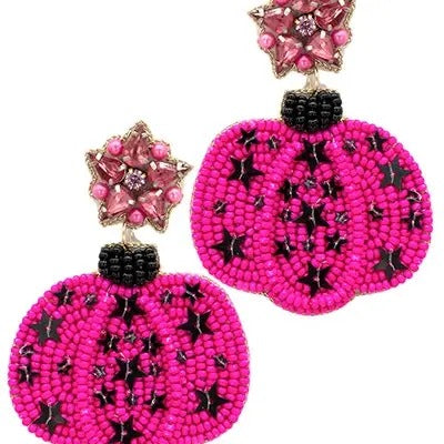 Starry Pumpkin Seed Bead Earrings